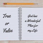 True or False: God has a wonderful plan for my life
