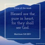 Blessed are the pure in heart, for they shall see God. Matthew 5:8
